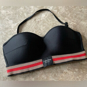 Calvin Klein black padded bikini top Small NWOT